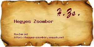 Hegyes Zsombor névjegykártya